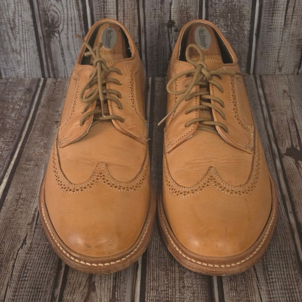 Sz 12 D Mens Frye James Tan Leather Wingtip Brogue Oxford Shoes Excellent